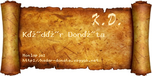 Kádár Donáta névjegykártya